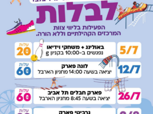 באולינג ומשחקי וידיאו למסיימי ד-ו - 5/7
